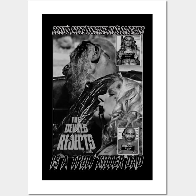 The Devils Rejects, Cult Horror, Father/Daughter. (Black & White) Wall Art by The Dark Vestiary